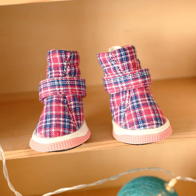 منقوشة الشتاء حذاء كلب للحيوانات الاليفة القط الخريف الشتاء Boods Skidproof الحيوانات الصغيرة 4 قطعة/المجموعة الأزرق الأحمر الوردي انخفاض الشحن الجملة #5