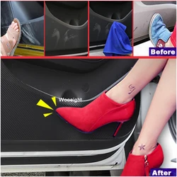 4x Car Styling Anti-kick Pads Carbon Protection Interior Door Sticker Film For Hyundai Tucson (TL) 2015 2016 2017 2018 2019 2020