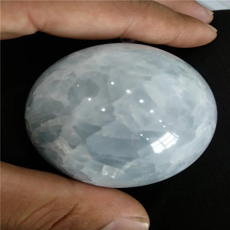 1PC Natural Crystal Blue Celestite Crystal SPHERE BALL HEALING+stand