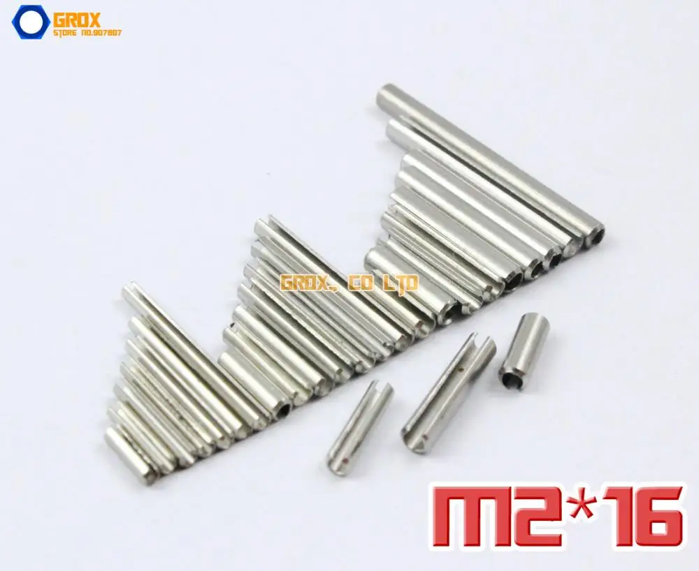 

200 Pieces M2 x 16mm 304 Stainless Steel Slotted Spring Tension Pin Sellock Roll Pin