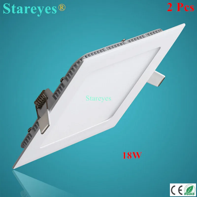 Free shipping 2 Pcs Square LED Panel Light 18W AC85-265V 225mm 1600 lm SMD 2835 lamp bulb led ceiling lighting warm / cold white