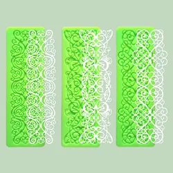 lace mat Decorating Tool Silicone Lace Baking Mould Cake Onlay Border Embosser Mold Sugarpaste Craft Bakeware