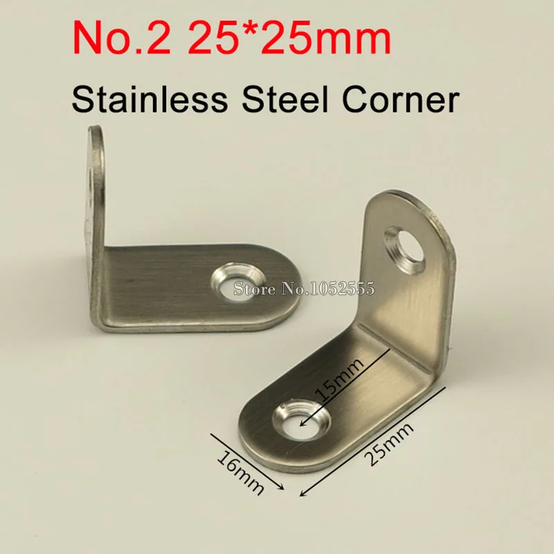 NEW 500PCS Stainless Steel corner braces Metal Right Angle Furniture fittings 90 Degree frame board shelf support hardware