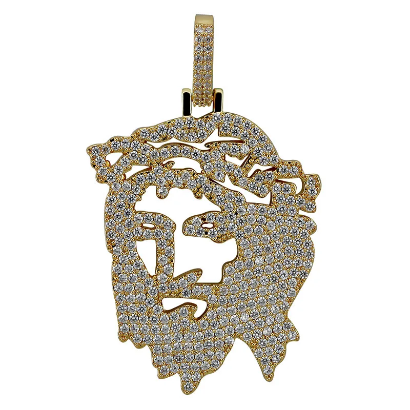 

Hip Hop Micro Pave AAA Cubic Zirconia Bling Ice Out Hollow Jesus Piece Pendants Necklace for Men Rapper Jewelry Drop Shipping