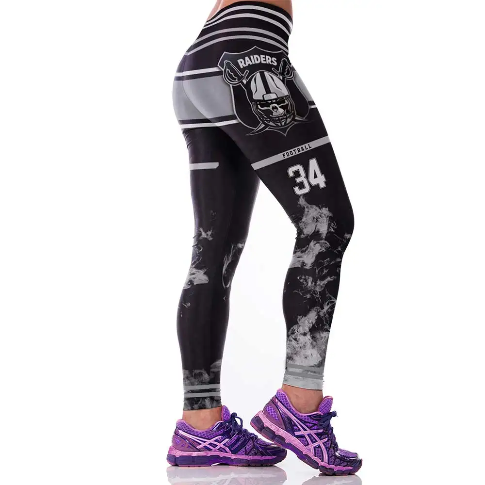 The Raiders Women Sporting Legging American Footballs 3D Printed Skinny Workout Pencil Pants Running Yoga Gym Fitness Leggins