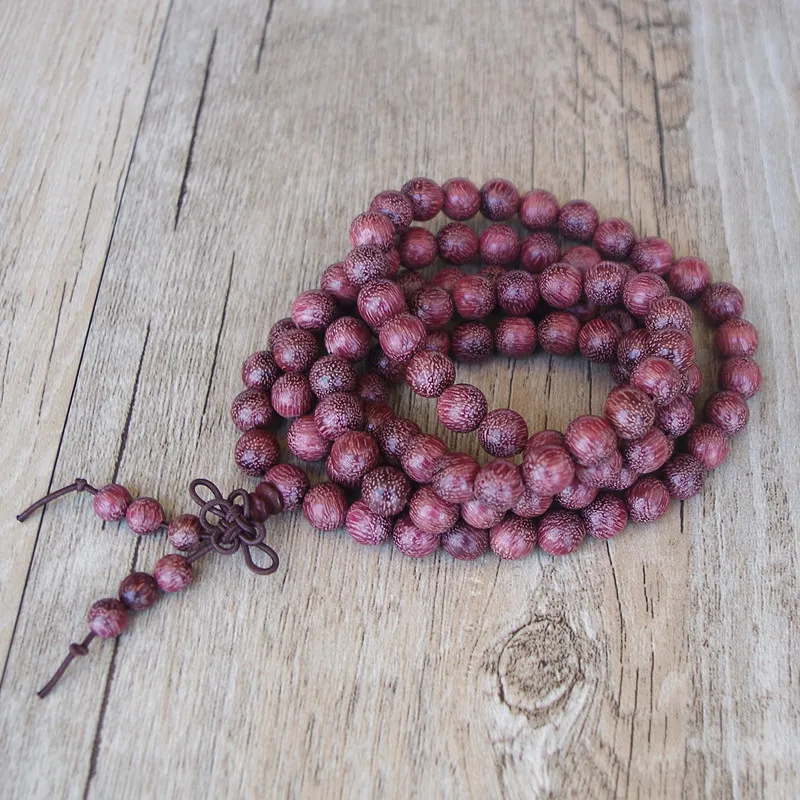 Handmade 8MM 108 Mala Beads Bracelet Tibetan Buddhism Chakra Bracelet Necklace Men Lucky Prayer Mala Wood Charm Strand Bracelet