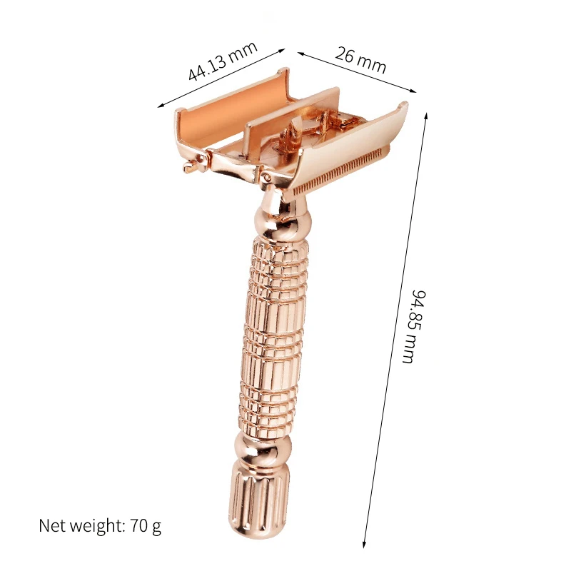 Cuchillas de afeitar de doble filo para hombres, afeitadora Manual de aleación de seguridad, de alta calidad, mariposa de oro rosa