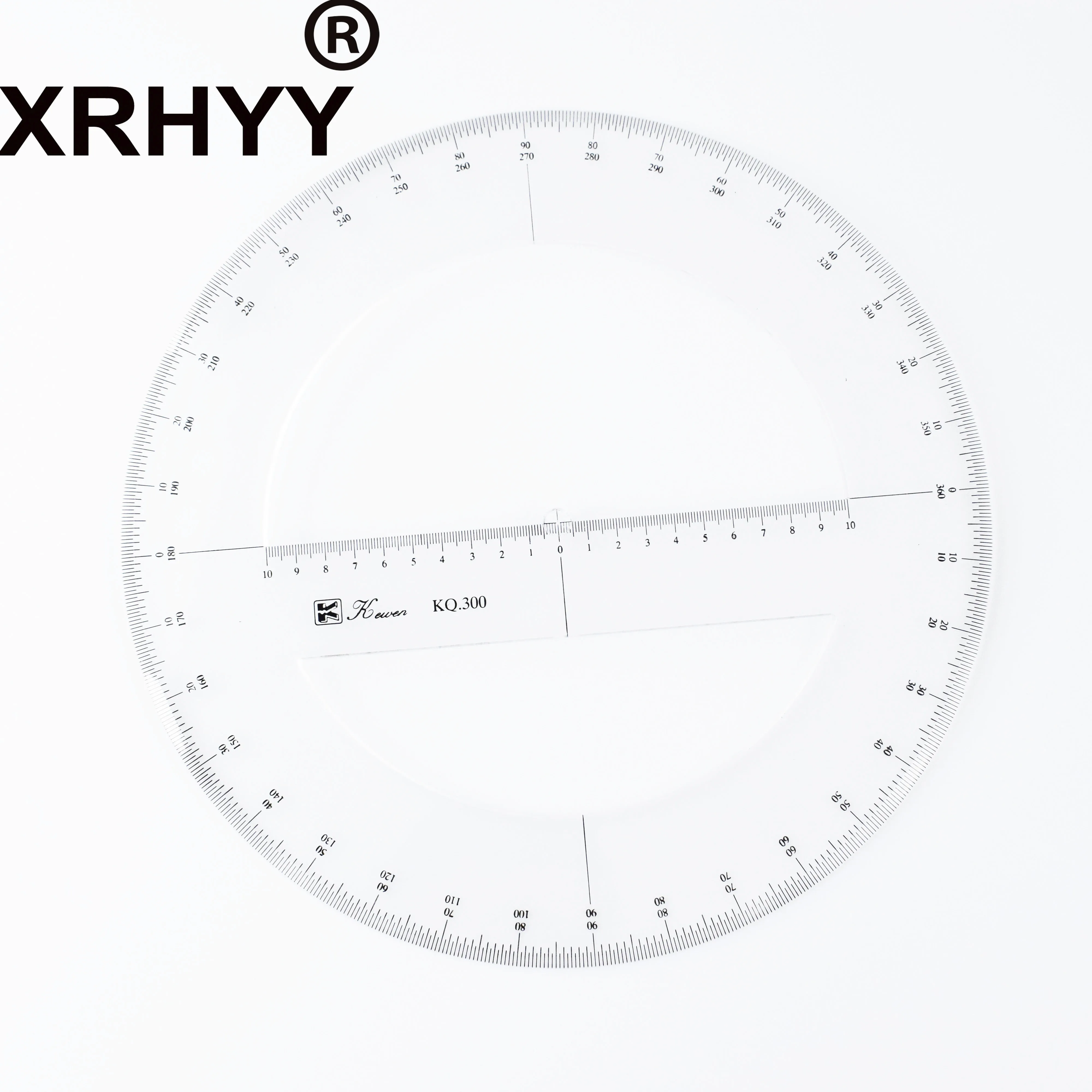 XRHYY Angle Ruler Rotation 360 Degree Measurement Ruler Transparent Measuring Tool Protractor For Office Supplies ( 30 CM )