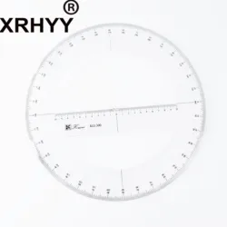 XRHYY-Regla de ángulo de rotación de 360 grados, herramienta de medición transparente, transportador para suministros de oficina (30 CM)