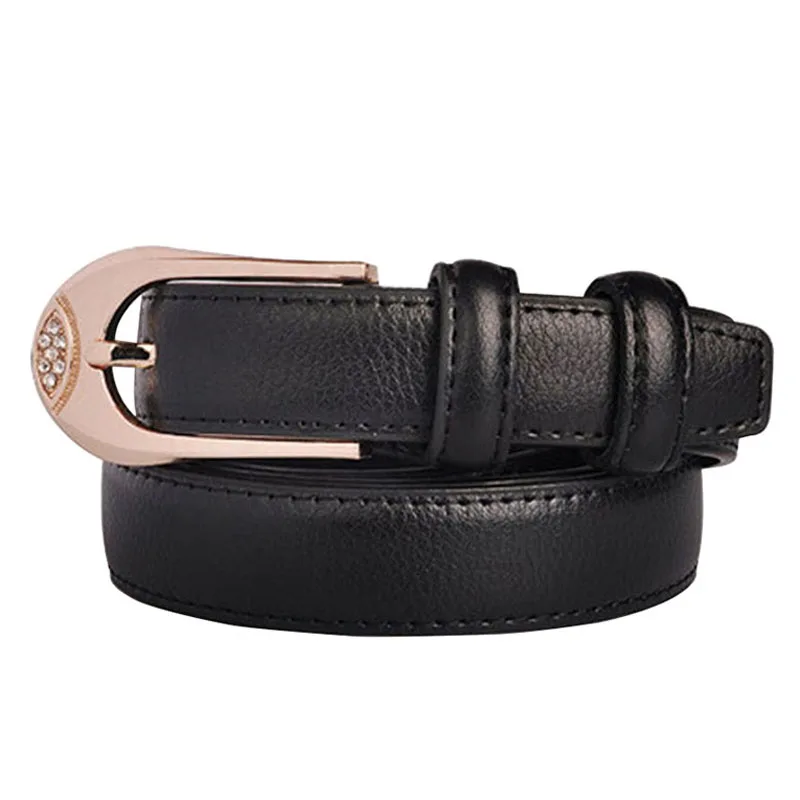 Hot selling Women belt high quality Imitation leather Alloy pin buckle belt trend casual Women business affairs solid color belt