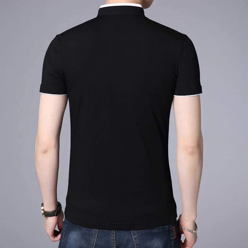 Liseaven Men Mandarin Collar T-Shirt basic tshirt male short sleeve shirt Brand New Tops&Tees Cotton T Shirt