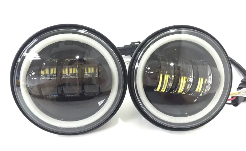 2pcs Round 4.5inch 30W LED Motorcycle Fog Light Black LED Fog Lamp