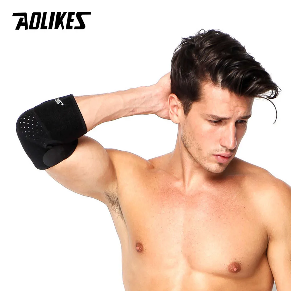 AOLIKES 1PCS Adjustable Breathable Elbow Support Pads Coderas Arm Protective Gear Sports Safety For Badminton Gym Tennis