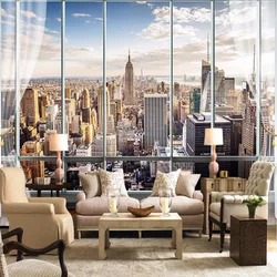 Photo Wallpaper Custom 3D Stereo Latest Outside The Window New York City Landscape Wall Mural Office Living Room Decor Wallpaper