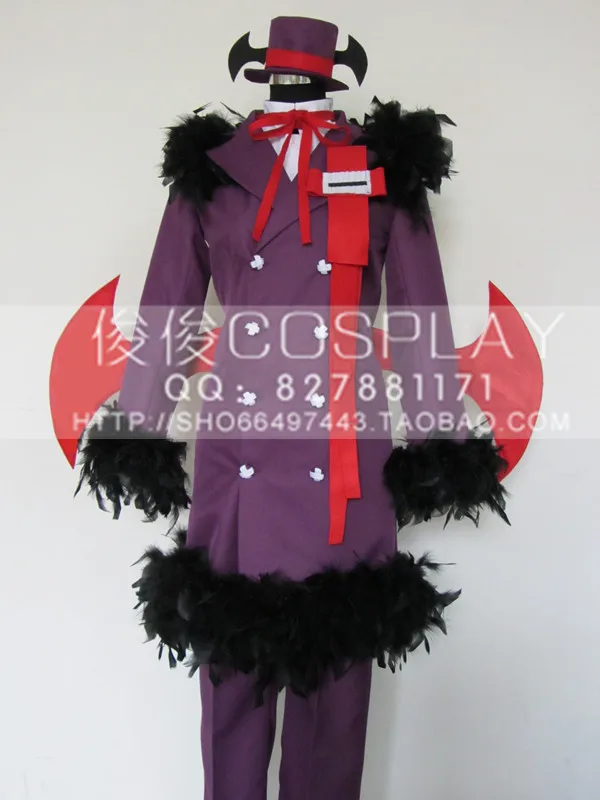 زي ألويس ترانسي التنكري مع قبعة وجناح لحفلات الهالوين وأعياد الميلاد للرجال والنساء