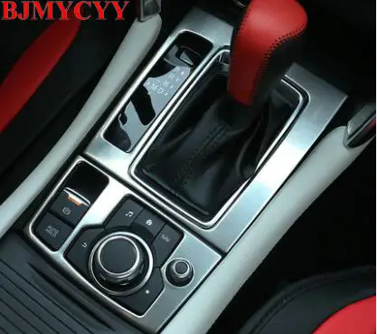 

BJMYCYY 2PCS/SET Panel of the automobile gear stainless steel decoration light box for Mazda Atenza Axela CX4 2017