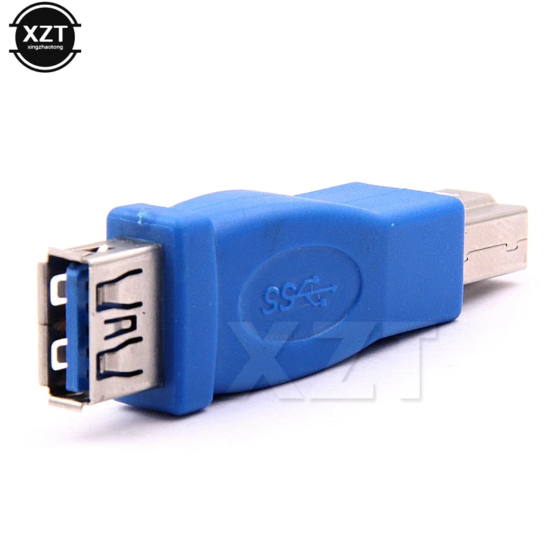 1Pc USB wysokiej jakości 3.0 typ A żeński na typ B męski Adapter złącza wtykowego USB3.0 Adapter konwertera AF na BM