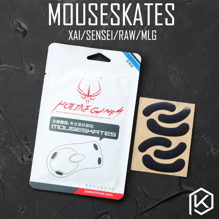 Hotline games 2 sets/pack competition level mouse feet skates gildes for steelseries sensei raw xai mlg 0.6mm thickness