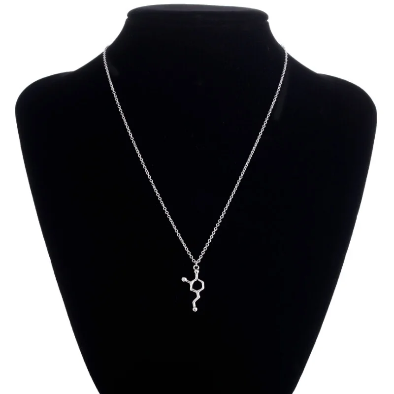 DNA Serotonin Dopamine Acetylcholine Biochemistry Molecule Pendant Necklace Women Girls Doctor Jewelry Accessories Gifts
