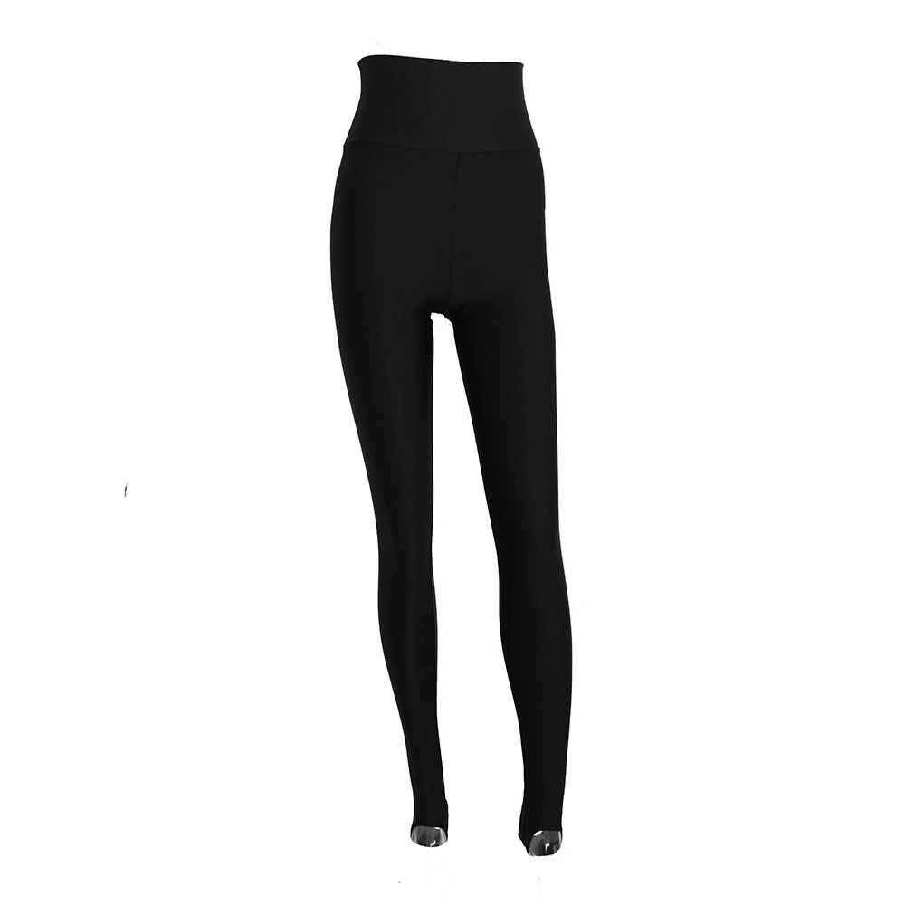 SPEERISE Women\'s Solid Black Fitness Skinny Stirrup High Waist Legging Dance Spandex Pants for Women Gym Stretch Trousers