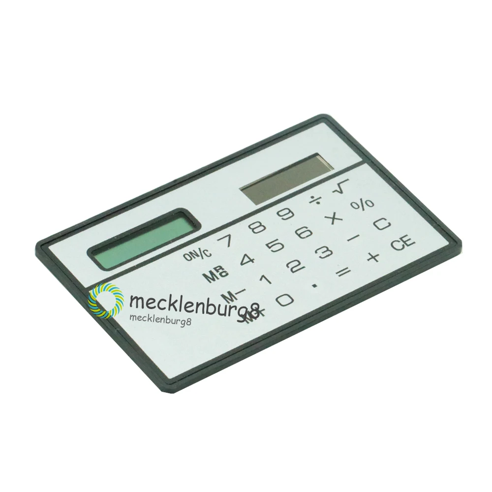 8 Digits Ultra Mini Slim Credit Card Size Solar Power Calculator Small Pocket mini calculator