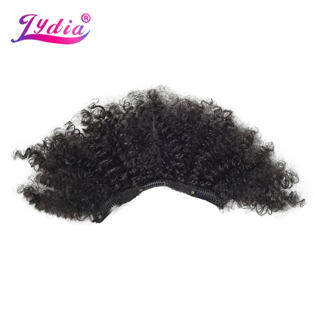 Lydia 8 adet/takım 18 klipler saç Hairpieces 6 inç sapıkça kıvırcık sentetik isıya dayanıklı saç ekleme tüm renk mevcut