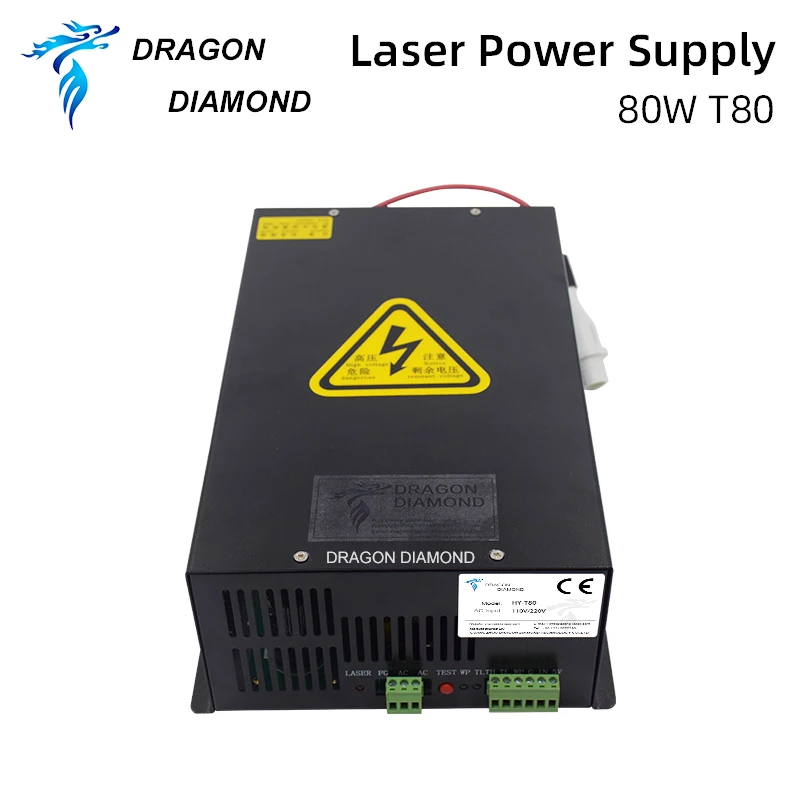 Dragon Diamond 80W CO2 Laser Power Supply For Laser Tube For CO2 Laser Engraving and Cutting Machine HY-T80 Series