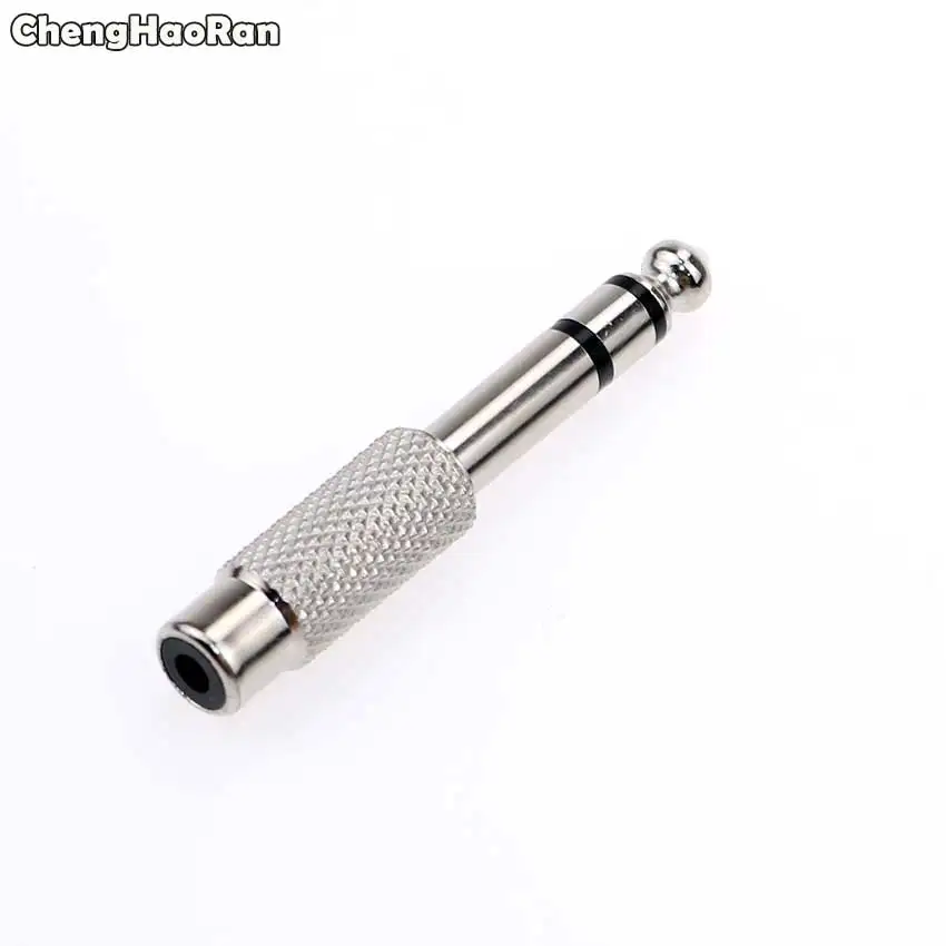 ChengHaoRan Audio Adapter 6.35mm 1/4" Male Mono/Dual Plug To RCA Female Jack Audio Adapter Connector TS For Home KTV Use