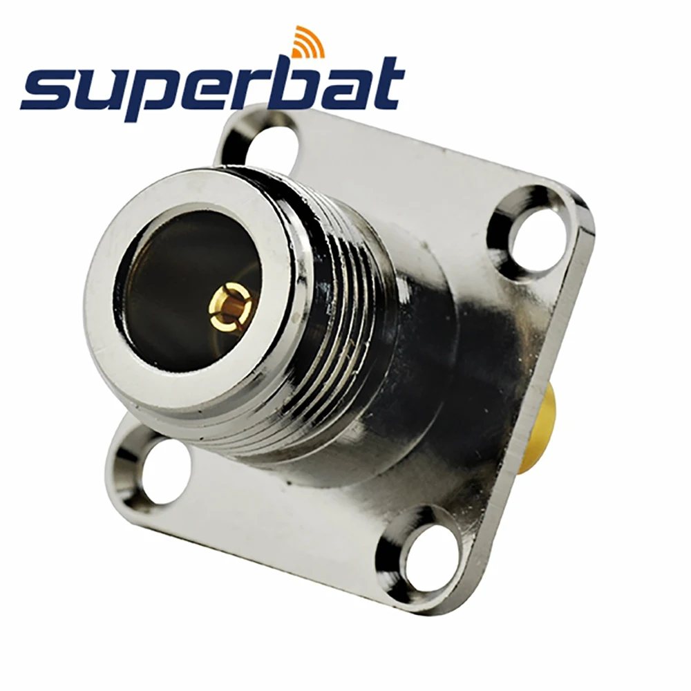 Superbat 4 حفرة جبل شفة محول موصل SMA ذكر إلى N أنثى 25x25 مللي متر حجم لسوق المكونات الإلكترونية