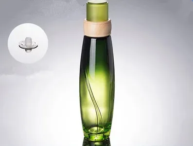 wholesale 100pcs 120ML green glass bottle, green plant series, cosmetic packaging, empty bottle