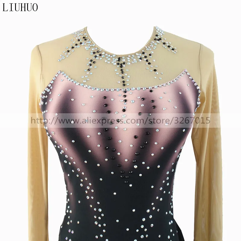 LIUHUO Figure Skating Dress Women's Girls' Ice Performance Gradient Rhythmic Gymnastics Competition Leotard Roller Kids Dance