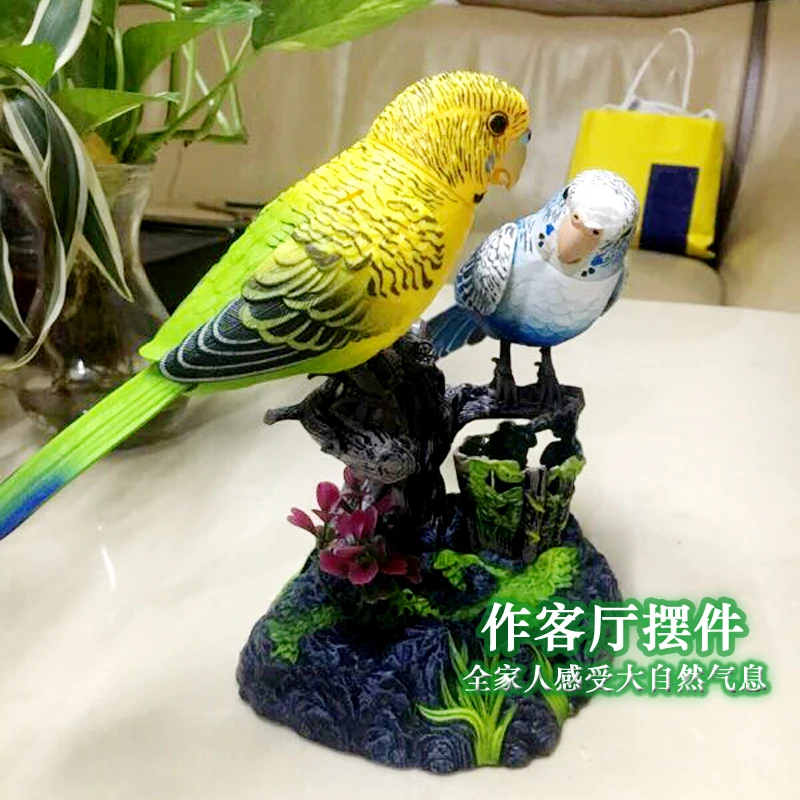 Electronic Pet Electric Voice-Controlled Induction Bird Simulated Parrot can Fly Talk Birdcage Toy Room Decoration Gift for Baby