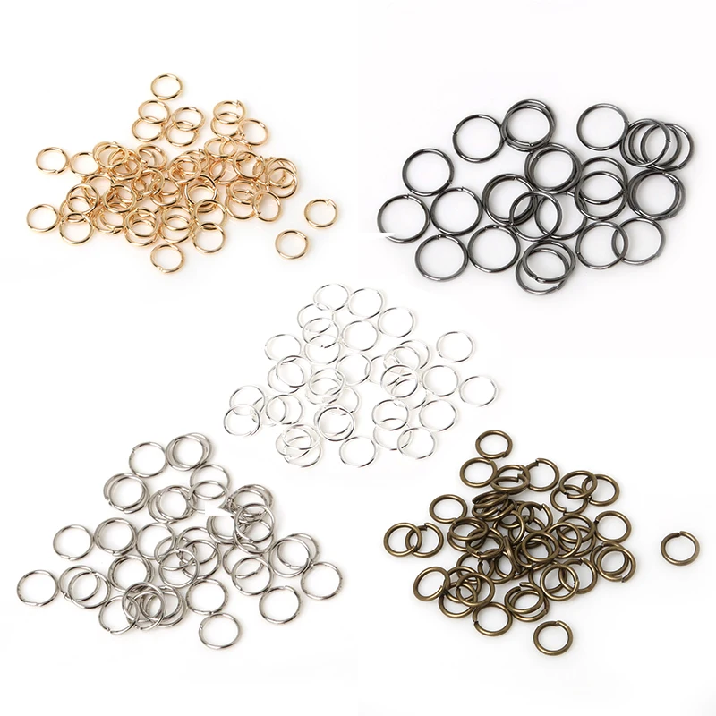 Beadia 600pcs 0.8*8mm/0.9*10mm link loop Silver Gold Rhodium Black Bronze Open Jump Ring for DIY Jewelry Findings