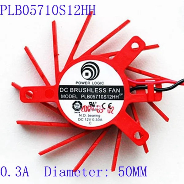 PLB05710S12HH 50MM DC 12V 0.3A Graphics Video Card Cooling Fan for Radeon HD 5670 cooler as replacement