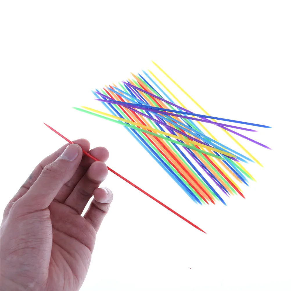 30PCS Colorful Plastic Baby Children Educational Traditional Mikado Spiel Pick Up Sticks With Box Game Kids Gifts