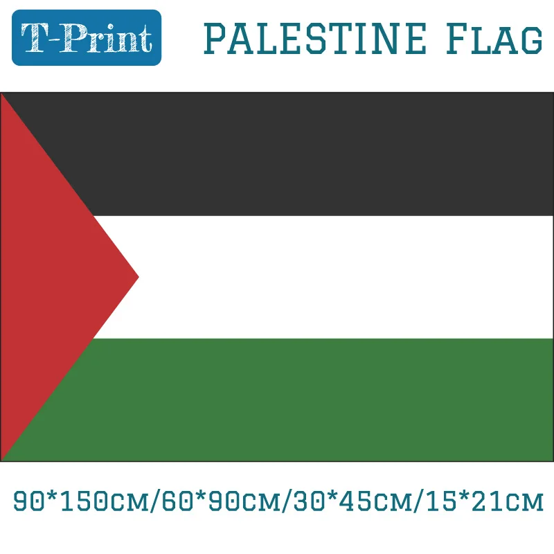 Palestine National Flag 90*150cm/60*90cm/15*21cm/30*45cm Car Flag 3x5ft Polyester Printing Banners