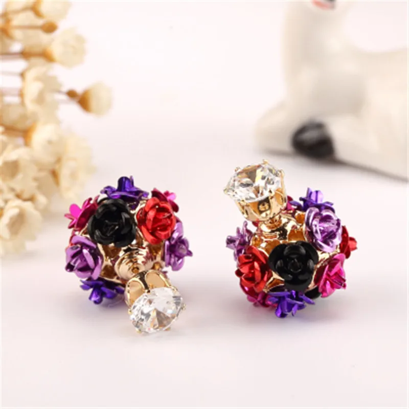 2019 Fashion Ear Jewelry for Women New Style Brincos Double Simulated Pearl rose earrings for women Pendientes Stud Earing