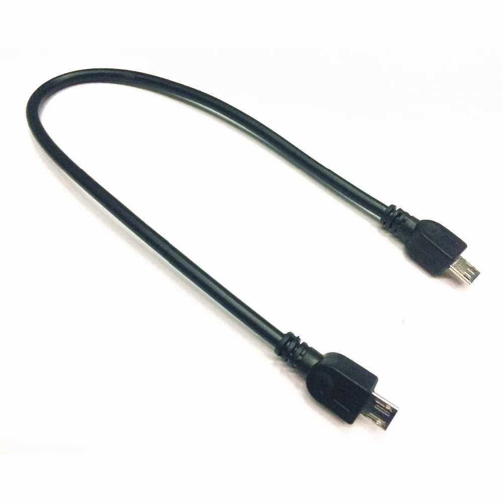 Cable USB Micro USB macho a Micro USB macho OTG Cable USB corto OTG móvil adaptador de dispositivo 25cm negro