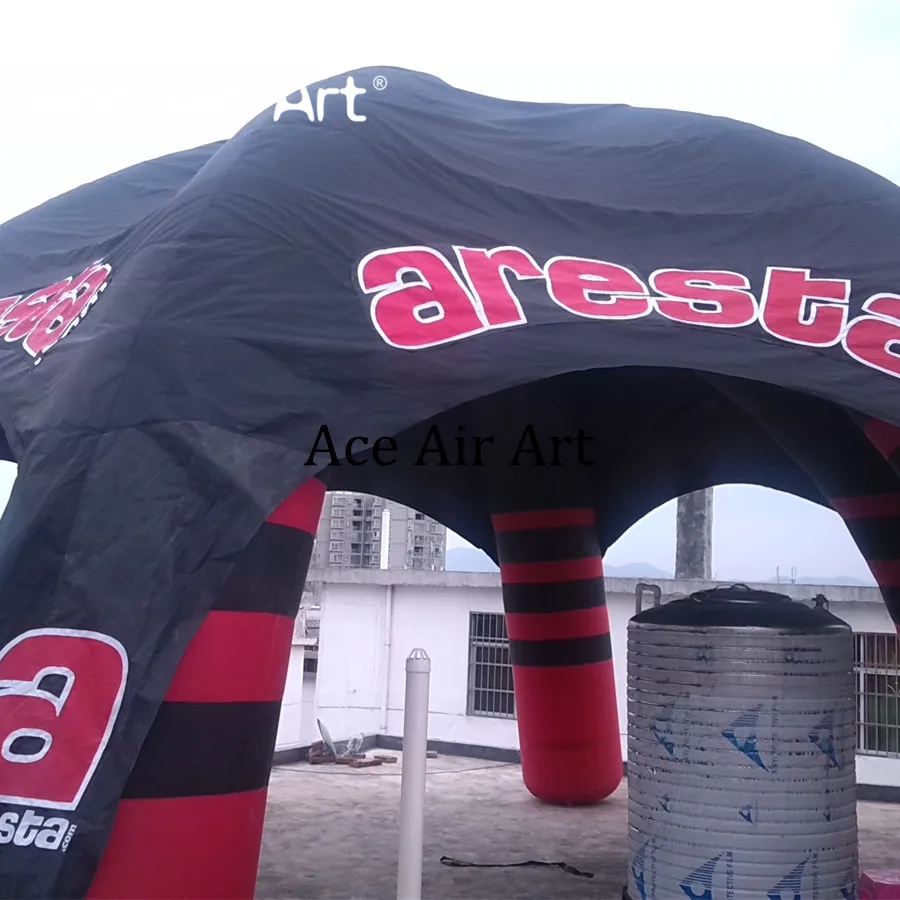 Black and Red Inflatable Spider Tent Party Dome Shelter with 5 Legs Auto Tent For Spain