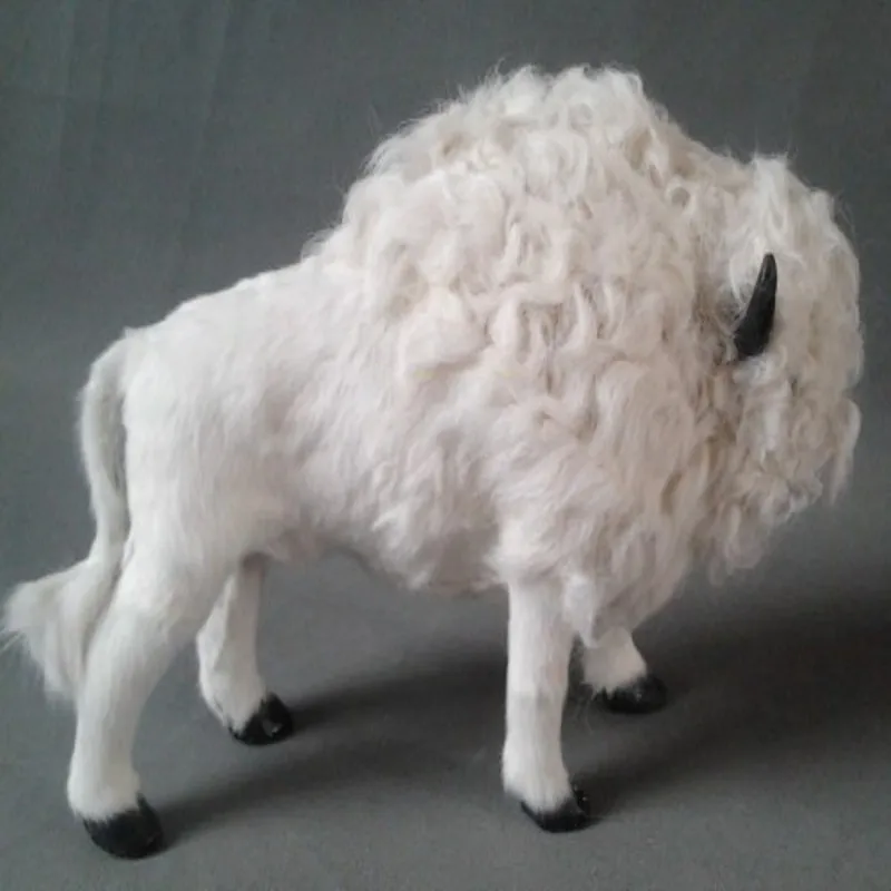 

new simulation cow toy lifelike handicraft white bison doll gift about 35x21cm