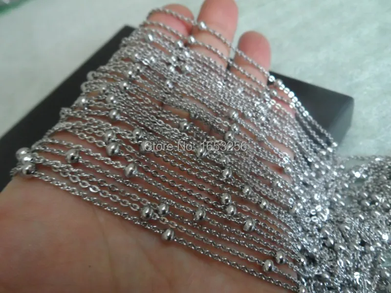 Lot 10 Meters Stainless Steel Sheet Beads Link Chain Jewelry Finding /Marking Chain