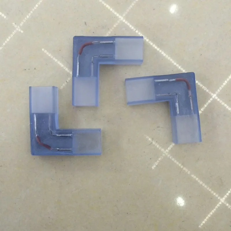 New 2 pin L T shape Corner connector plug With Copper needle for 110V 220V LED Strip 5050 3014 2835 single color strips