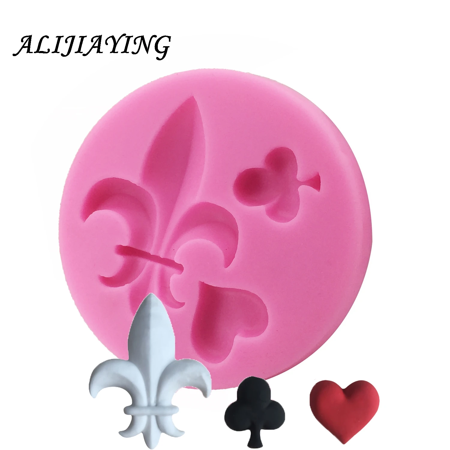 

Poker Cookie Mold Playing Cards Cake Fondant Mold Heart Plum blossom silicone mold Cake decorating tools D0953