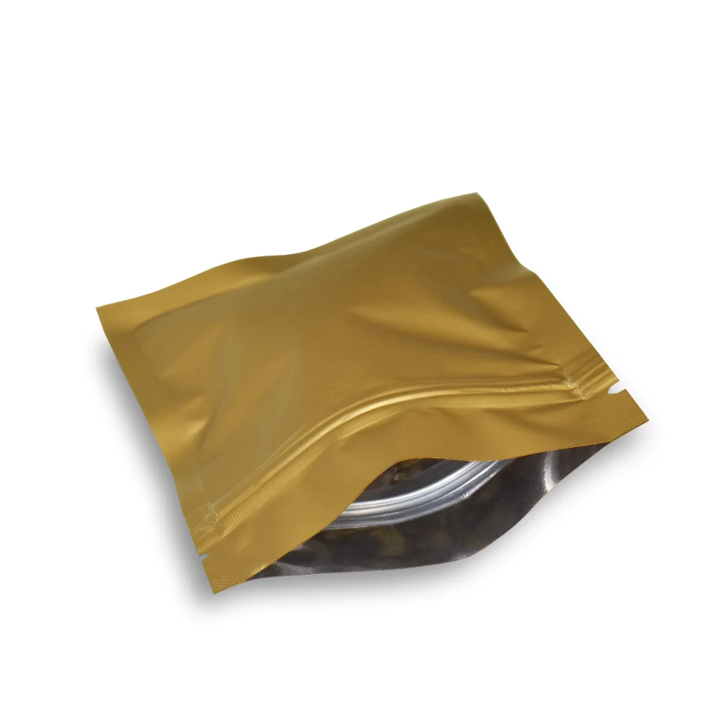 8*12cm Matte Gold Dried Food Smell Proof Storage Mylar Pouch Retail Grip Seal Aluminum Foil Zip Lock Ziplock Bulk Food Pack Bags