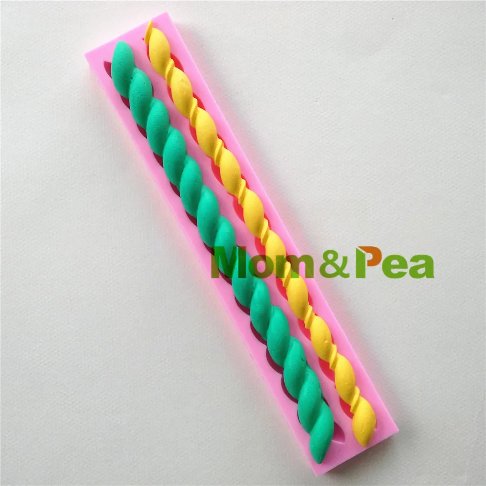 Mom&Pea 0959 Free Shipping Rope Shaped Silicone Mold Cake Decoration Fondant Cake 3D Mold Food Grade