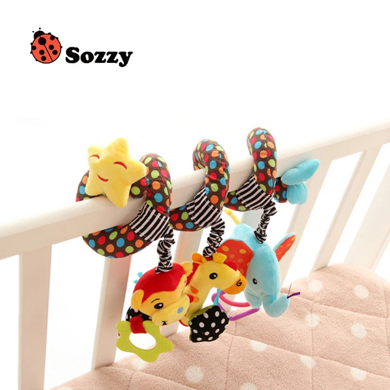 Sozzyเด็กเปลแขวนtoysรถเข็นเด็กทารกของเล่นที่เขย่าแล้วมีเสียงลิงช้างตุ๊กตาเขย่าแล้วมีเสียงcarrierอุปกรณ์เสริมสำหรับทารกแรกเกิดการศึกษา