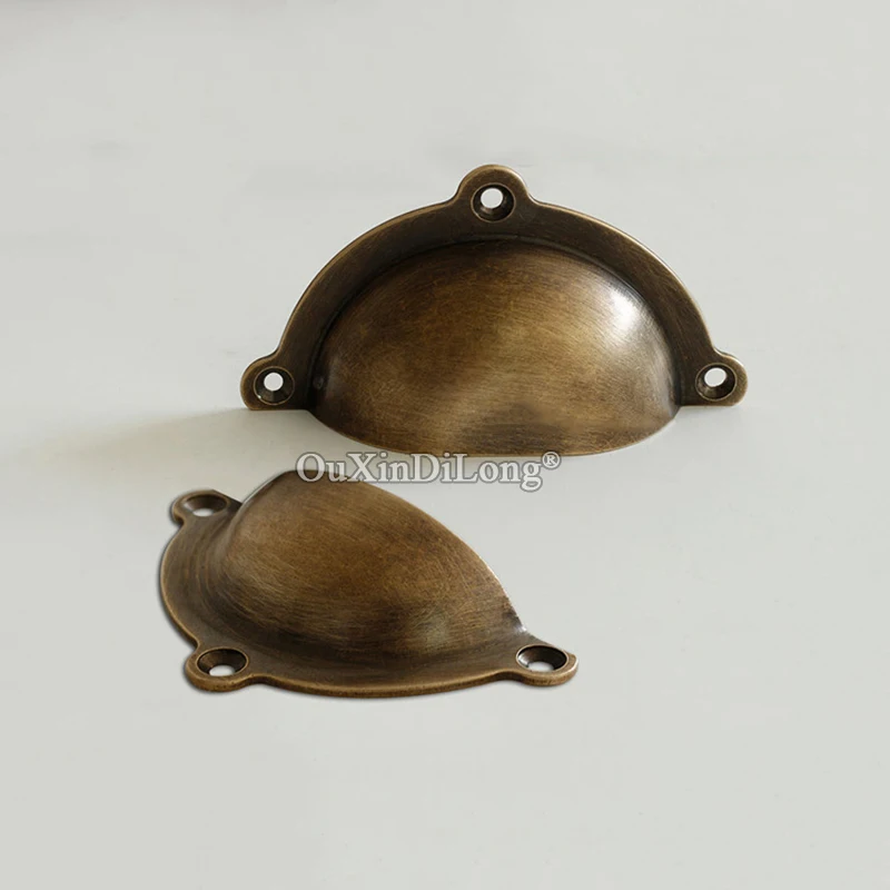 Retro Vintage 20PCS European Antique Brass Shell Handles Cupboard Drawer Cabinet Pulls Furniture Handles and Knobs image 3