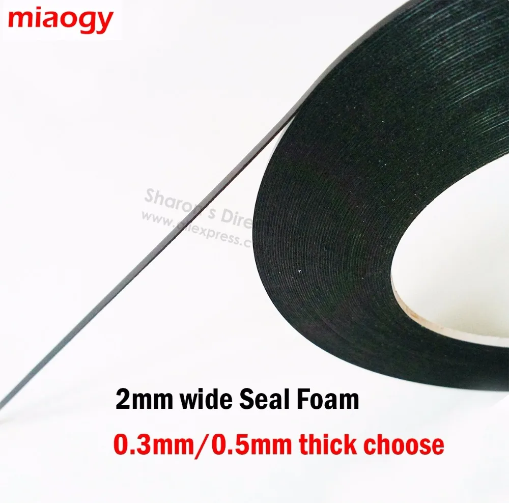 

Miaogy 2mm Wide, (0.3mm/0.5mm), 10M/Roll, Double Sided Adhesive Black Foam Tape for Phone Huawei Xiaomi Screen Dust Proof Seal