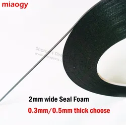 Miaogy-Cinta adhesiva de doble cara para teléfono, cinta de espuma negra de 2mm de ancho (0,3mm/0,5mm), 10 m/rollo, sello a prueba de polvo para pantalla de Huawei y Xiaomi