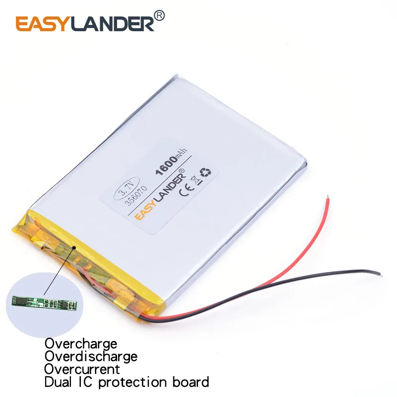 10 stücke/Los 3,7 1600 V mAh wiederauf ladbarer Lithium-Li-Ionen-Polymer-Akku für 7-Zoll-Tablet-PC Mitte PDA